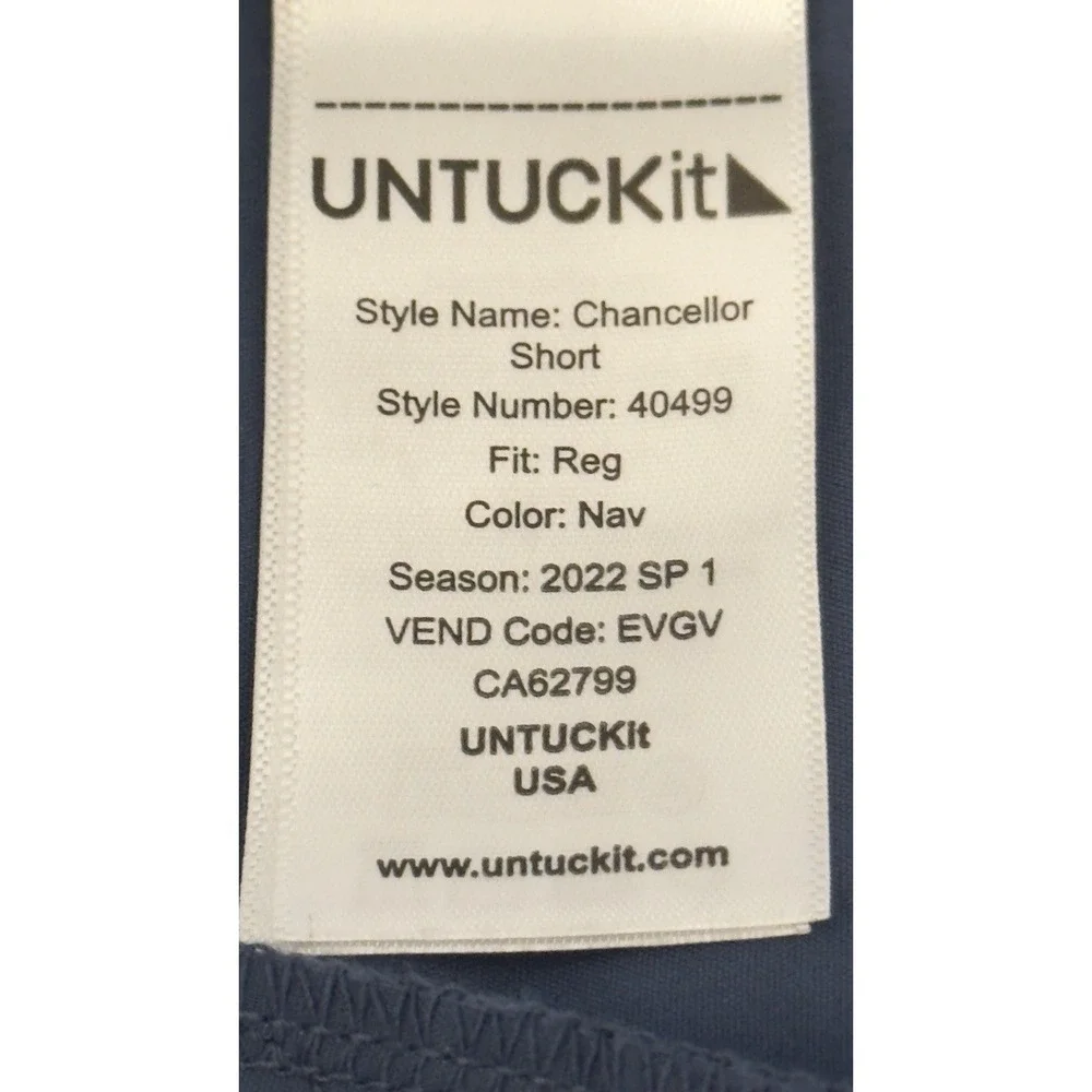 UNTUCKIT Mens Shorts Size 34 CHANCELLOR Casual‎ Blue Golf Preppy Chino
